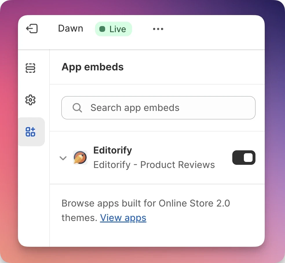 Screenshot from How to activate Editorify on your Shopify store