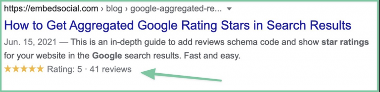 Screenshot from How to enable google review snippet scheme for SEO using Editorify?
